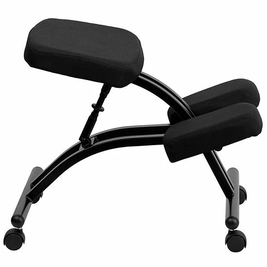 Emma+Oliver Emma And Oliver Mobile Ergonomic Kneeling Office Chair In Black Fabric 4 Emma+Oliver Emma And Oliver Mobile Ergonomic Kneeling Office Chair In Black Fabric - Image 4