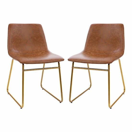 Emma+Oliver Emma And Oliver 18 Inch Indoor Dining Table Chairs, Light Brown LeatherSoft/Black Frame-Set Of 2 Lightgrayblack 8 Emma+Oliver Emma And Oliver 18 Inch Indoor Dining Table Chairs, Light Brown LeatherSoft/Black Frame-Set Of 2 Lightgrayblack - Image 8