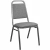 Emma+Oliver Emma And Oliver Charcoal Gray Fabric-Padded Banquet Stackable Chairs