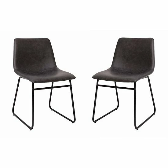 Emma+Oliver Emma And Oliver 18 Inch Indoor Dining Table Chairs, Light Brown LeatherSoft/Black Frame-Set Of 2 Lightgrayblack 9 Emma+Oliver Emma And Oliver 18 Inch Indoor Dining Table Chairs, Light Brown LeatherSoft/Black Frame-Set Of 2 Lightgrayblack - Image 9