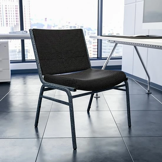 Emma+Oliver Emma And Oliver Big & Tall 1000 Lb. Rated Black Fabric Stack Chair 2 Emma+Oliver Emma And Oliver Big & Tall 1000 Lb. Rated Black Fabric Stack Chair - Image 2
