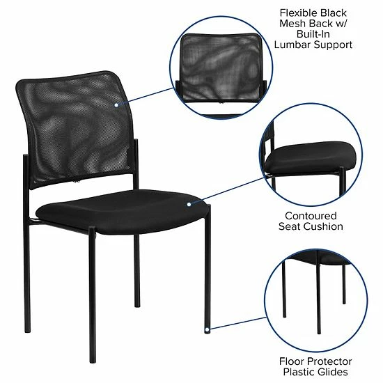 Emma+Oliver Emma and Oliver Comfort Black Mesh Stackable Steel Side Chair Emma+Oliver Emma And Oliver Comfort Black Mesh Stackable Steel Side Chair -Emma+Oliver shop unnamed file 4822