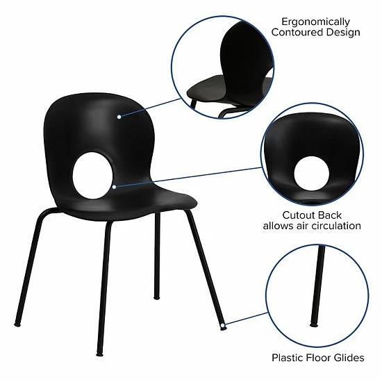 Emma+Oliver Emma and Oliver Designer Black Plastic Stack Chair with Black Frame Emma+Oliver Emma And Oliver Designer Black Plastic Stack Chair With Black Frame -Emma+Oliver shop unnamed file 4854