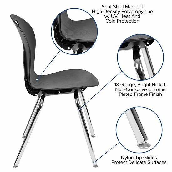 Emma+Oliver Emma And Oliver Titan Black Student Stack School Chair - 18-inch 3 Emma+Oliver Emma And Oliver Titan Black Student Stack School Chair - 18-inch - Image 3