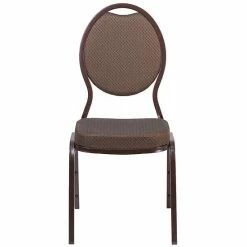 Emma+Oliver Emma And Oliver Teardrop Back Banquet Chair, Brown Fabric/Copper Vein Frame Burgundyfabgold -Emma+Oliver shop unnamed file 4886