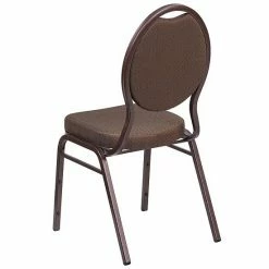 Emma+Oliver Emma And Oliver Teardrop Back Banquet Chair, Brown Fabric/Copper Vein Frame Burgundyfabgold -Emma+Oliver shop unnamed file 4887