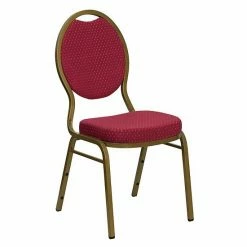 Emma+Oliver Emma And Oliver Teardrop Back Banquet Chair, Brown Fabric/Copper Vein Frame Burgundyfabgold -Emma+Oliver shop unnamed file 4888