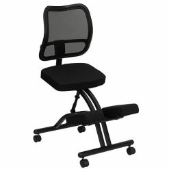 Emma+Oliver Emma And Oliver Mobile Ergonomic Kneeling Office Chair With Black Mesh Back