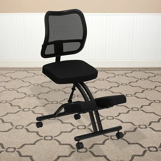 Emma+Oliver Emma And Oliver Mobile Ergonomic Kneeling Office Chair With Black Mesh Back 2 Emma+Oliver Emma And Oliver Mobile Ergonomic Kneeling Office Chair With Black Mesh Back - Image 2