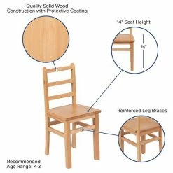 Emma+Oliver Emma And Oliver Kids Natural Solid Wood Table And Chair Set For Classroom, Playroom, Kitchen -Emma+Oliver shop unnamed file 4923