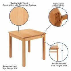 Emma+Oliver Emma And Oliver Kids Natural Solid Wood Table And Chair Set For Classroom, Playroom, Kitchen -Emma+Oliver shop unnamed file 4925