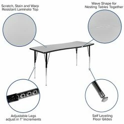Emma+Oliver Emma And Oliver 86" Oval Wave Activity Table Set With 16" Student Stack Chairs, Grey/Black 9 Emma+Oliver Emma And Oliver 86" Oval Wave Activity Table Set With 16" Student Stack Chairs, Grey/Black -Emma+Oliver shop unnamed file 4946