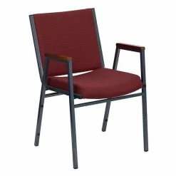 Emma+Oliver Emma And Oliver Heavy Duty Burgundy Patterned Fabric Stack Chair With Arms Gray Fabric -Emma+Oliver shop unnamed file 496