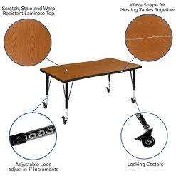 Emma+Oliver Emma And Oliver Mobile 76" Oval Wave Activity Table Set-12" Student Stack Chairs, Oak/Black Grey 10 Emma+Oliver Emma And Oliver Mobile 76" Oval Wave Activity Table Set-12" Student Stack Chairs, Oak/Black Grey -Emma+Oliver shop unnamed file 4968
