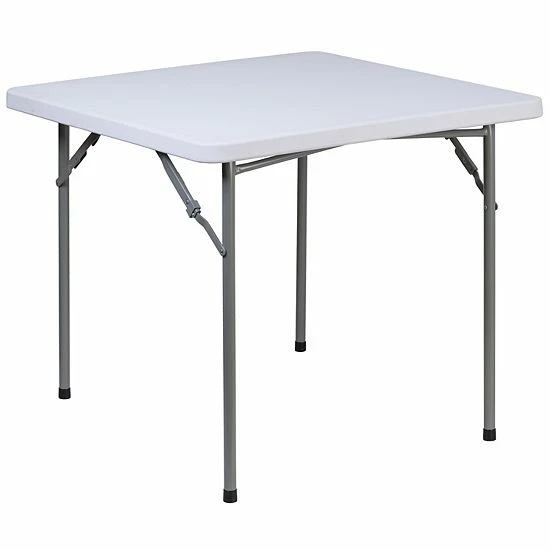 Emma+Oliver Emma And Oliver 2.81-Foot Square Granite White Plastic Folding Table - Card Table/Game Table 1 Emma+Oliver Emma And Oliver 2.81-Foot Square Granite White Plastic Folding Table - Card Table/Game Table