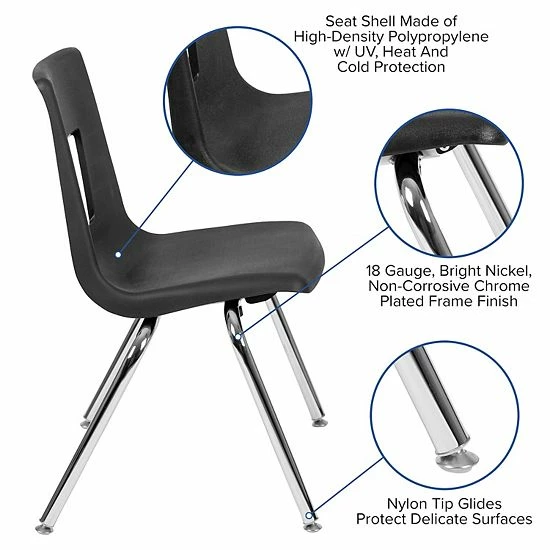 Emma+Oliver Emma And Oliver Mobile 60" Circle Wave Activity Table Set-16" Student Stack Chairs, Oak/Black Grey 5 Emma+Oliver Emma And Oliver Mobile 60" Circle Wave Activity Table Set-16" Student Stack Chairs, Oak/Black Grey - Image 5