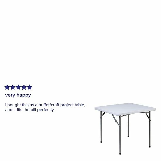 Emma+Oliver Emma And Oliver 2.81-Foot Square Granite White Plastic Folding Table - Card Table/Game Table 4 Emma+Oliver Emma And Oliver 2.81-Foot Square Granite White Plastic Folding Table - Card Table/Game Table - Image 4