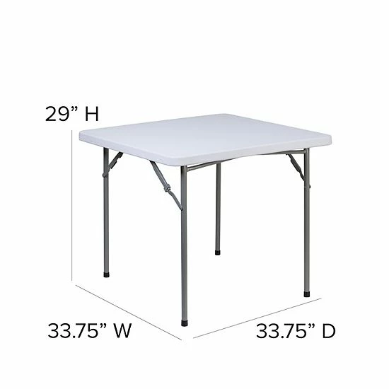 Emma+Oliver Emma And Oliver 2.81-Foot Square Granite White Plastic Folding Table - Card Table/Game Table 5 Emma+Oliver Emma And Oliver 2.81-Foot Square Granite White Plastic Folding Table - Card Table/Game Table - Image 5