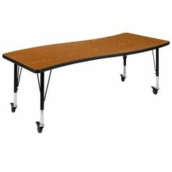 Emma+Oliver Emma And Oliver Mobile 26"W X 60"L Wave Flexible Collaborative Oak Kids Adjustable Activity Table 11 Emma+Oliver Emma And Oliver Mobile 26"W X 60"L Wave Flexible Collaborative Oak Kids Adjustable Activity Table -Emma+Oliver shop unnamed file 5065