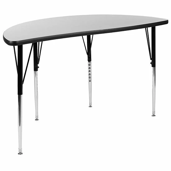 Emma+Oliver Emma And Oliver 47.5" Half Circle Wave Flexible Collaborative Grey Adjustable Height Activity Table 1 Emma+Oliver Emma And Oliver 47.5" Half Circle Wave Flexible Collaborative Grey Adjustable Height Activity Table