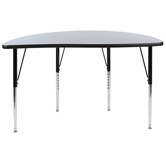 Emma+Oliver Emma And Oliver 47.5" Half Circle Wave Flexible Collaborative Grey Adjustable Height Activity Table 4 Emma+Oliver Emma And Oliver 47.5" Half Circle Wave Flexible Collaborative Grey Adjustable Height Activity Table - Image 4