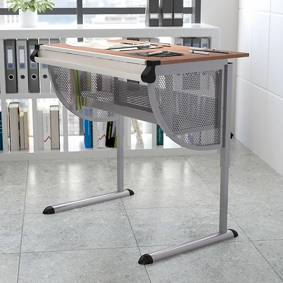 Emma+Oliver Emma And Oliver Adjustable Drawing And Drafting Table With Pewter Frame 2 Emma+Oliver Emma And Oliver Adjustable Drawing And Drafting Table With Pewter Frame - Image 2