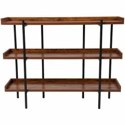Emma+Oliver Emma And Oliver 3 Shelf 35"H Storage Display Unit Bookcase In Rustic Wood Grain Finish -Emma+Oliver shop unnamed file 5099