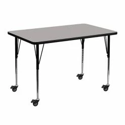 Emma+Oliver Emma And Oliver Mobile 30x48 Grey HP Laminate Adjustable Activity Table