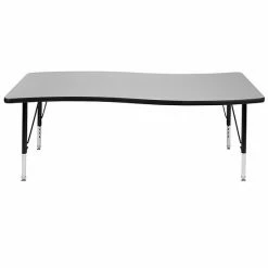 Emma+Oliver Emma And Oliver 26"W X 60"L Rectangular Wave Flexible Collaborative Grey Kids Adjustable Activity Table Oak 3 Emma+Oliver Emma And Oliver 26"W X 60"L Rectangular Wave Flexible Collaborative Grey Kids Adjustable Activity Table Oak -Emma+Oliver shop unnamed file 5118