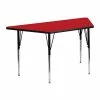 Emma+Oliver Emma And Oliver 22.5x45 Trapezoid Red HP Laminate Adjustable Activity Table