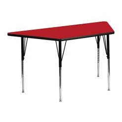 Emma+Oliver Emma And Oliver 22.5x45 Trapezoid Red HP Laminate Adjustable Activity Table