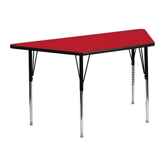 Emma+Oliver Emma and Oliver 22.5x45 Trapezoid Red HP Laminate Adjustable Activity Table Emma+Oliver Emma And Oliver 22.5x45 Trapezoid Red HP Laminate Adjustable Activity Table -Emma+Oliver shop unnamed file 5131