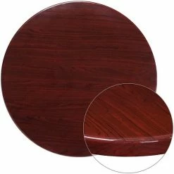 Emma+Oliver Emma And Oliver 36" Round High-Gloss Mahogany Resin Table Top