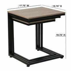 Emma+Oliver Emma And Oliver Sonoma Oak Wood Grain Finish Nesting Tables With Cantilever Base -Emma+Oliver shop unnamed file 5199