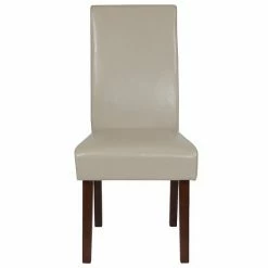 Emma+Oliver Emma And Oliver Six Mid-Century Beige Faux Leather Parsons Chairs And Mahogany Finished Hardwood Frame For Kitchen, Dining Room & More Black Faux Leather -Emma+Oliver shop unnamed file 52