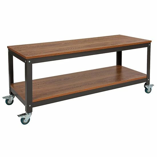 Emma+Oliver Emma and Oliver TV Stand in Brown Oak Wood Grain Finish with Metal Wheels Emma+Oliver Emma And Oliver TV Stand In Brown Oak Wood Grain Finish With Metal Wheels -Emma+Oliver shop unnamed file 5222