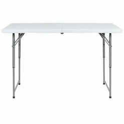 Emma+Oliver Emma And Oliver 4-Foot Height Adjustable Bi-Fold Granite White Plastic Folding Tables -Emma+Oliver shop unnamed file 5229