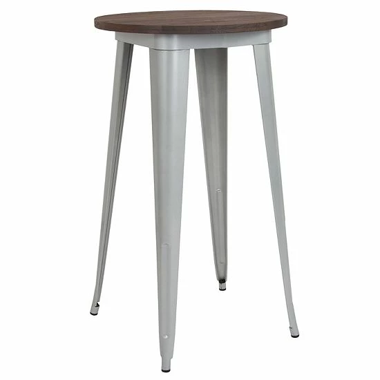 Emma+Oliver Emma and Oliver 24" Round Silver/Wood Metal Indoor Bar Height Table Emma+Oliver Emma And Oliver 24" Round Silver/Wood Metal Indoor Bar Height Table -Emma+Oliver shop unnamed file 5231