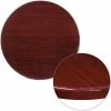 Emma+Oliver Emma And Oliver 30" Round High-Gloss Walnut Resin Table Top With 2" Thick Drop-Lip Mahogany
