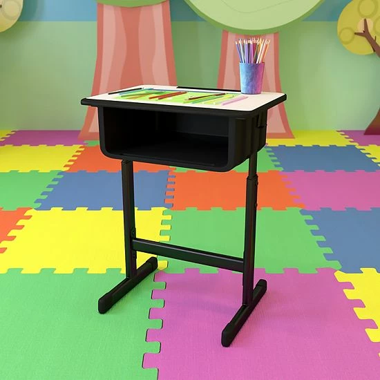 Emma+Oliver Emma and Oliver Grey Student Desk with Adjustable Height Black Pedestal Frame Emma+Oliver Emma And Oliver Grey Student Desk With Adjustable Height Black Pedestal Frame -Emma+Oliver shop unnamed file 5353