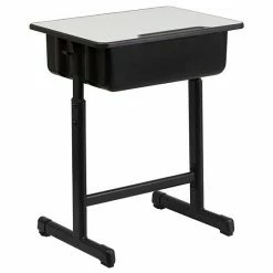 Emma+Oliver Emma And Oliver Grey Student Desk With Adjustable Height Black Pedestal Frame 3 Emma+Oliver Emma And Oliver Grey Student Desk With Adjustable Height Black Pedestal Frame -Emma+Oliver shop unnamed file 5355