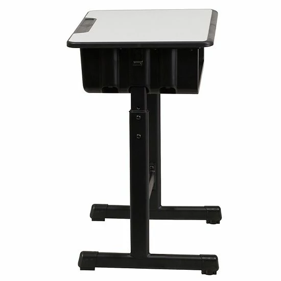 Emma+Oliver Emma and Oliver Grey Student Desk with Adjustable Height Black Pedestal Frame Emma+Oliver Emma And Oliver Grey Student Desk With Adjustable Height Black Pedestal Frame -Emma+Oliver shop unnamed file 5356