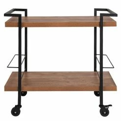 Emma+Oliver Emma And Oliver Rustic Wood Grain Kitchen Bar Cart With 2 Storage Racks 7 Emma+Oliver Emma And Oliver Rustic Wood Grain Kitchen Bar Cart With 2 Storage Racks -Emma+Oliver shop unnamed file 538