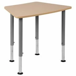 Emma+Oliver Emma And Oliver Hex Natural Collaborative Adjustable Student Desk - Home And Classroom