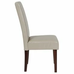 Emma+Oliver Emma And Oliver Six Mid-Century Beige Faux Leather Parsons Chairs And Mahogany Finished Hardwood Frame For Kitchen, Dining Room & More Black Faux Leather -Emma+Oliver shop unnamed file 54