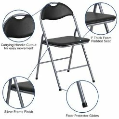 Emma+Oliver Emma And Oliver 2 Pack Black Vinyl Metal Folding Chair With Carrying Handle -Emma+Oliver shop unnamed file 5401