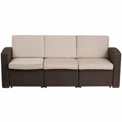Emma+Oliver Emma And Oliver Chocolate Brown Faux Rattan Sofa With Beige Cushions 3 Emma+Oliver Emma And Oliver Chocolate Brown Faux Rattan Sofa With Beige Cushions -Emma+Oliver shop unnamed file 5421
