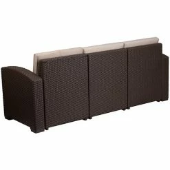 Emma+Oliver Emma And Oliver Chocolate Brown Faux Rattan Sofa With Beige Cushions 4 Emma+Oliver Emma And Oliver Chocolate Brown Faux Rattan Sofa With Beige Cushions -Emma+Oliver shop unnamed file 5422
