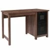 Emma+Oliver Emma And Oliver Crosscut Oak Wood Grain Finish Computer Desk With Metal Drawers
