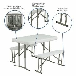Emma+Oliver Emma And Oliver 3 Piece Portable Plastic Folding Bench And Table Set -Emma+Oliver shop unnamed file 543